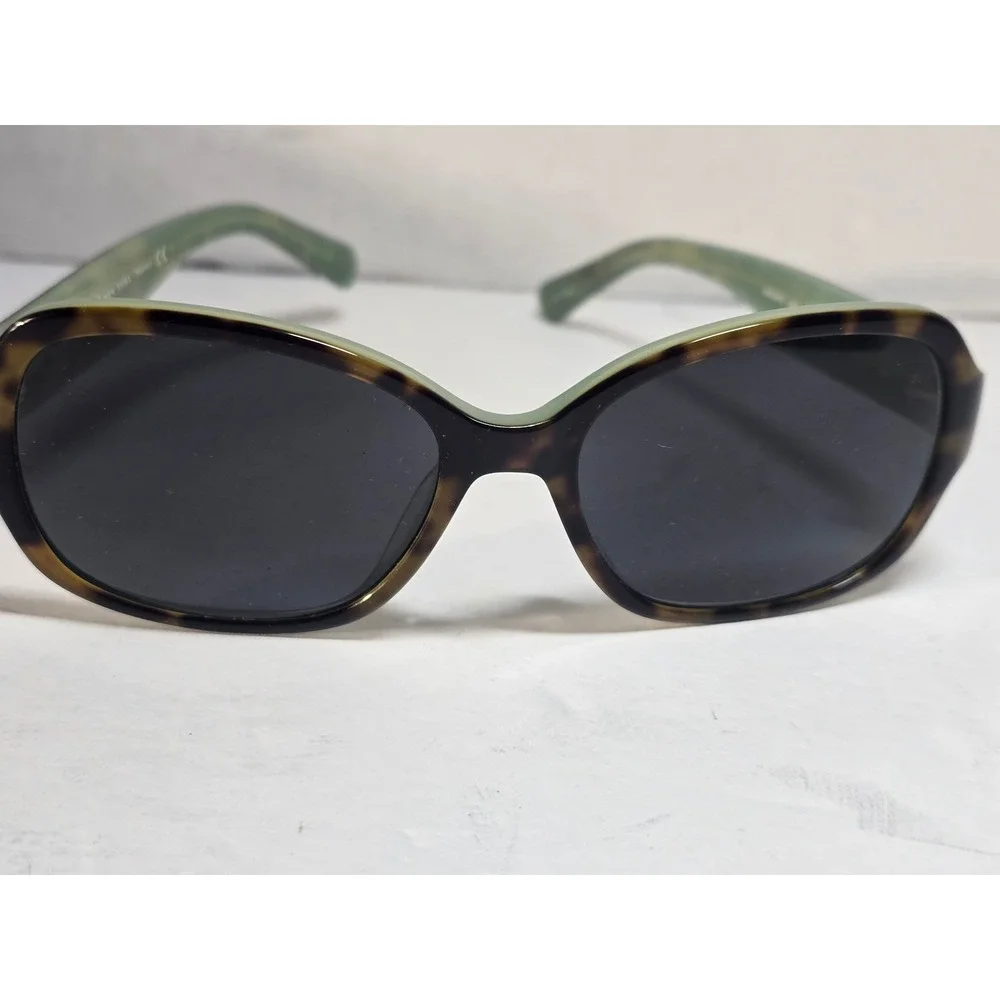Kate Spade Tortoise Sage Green Polarized Sunglasses Oversized Square Case